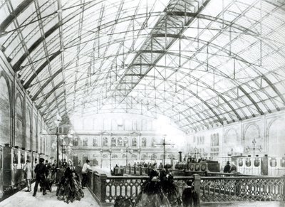 Interno della stazione di Charing Cross, inciso dai fratelli Kell, c.1864 da English School